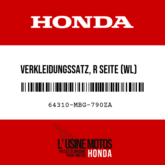 image de 64310-MBG-790ZA VERKLEIDUNGSSATZ, R SEITE (WL) TYPE1