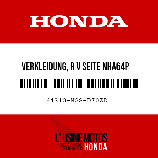 image de 64310-MGS-D70ZD VERKLEIDUNG, R V SEITE NHA64P