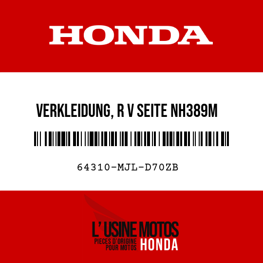 image de 64310-MJL-D70ZB VERKLEIDUNG, R V SEITE NH389M