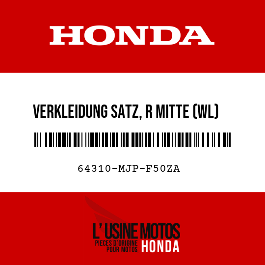 image de 64310-MJP-F50ZA VERKLEIDUNG SATZ, R MITTE (WL) TYPE1