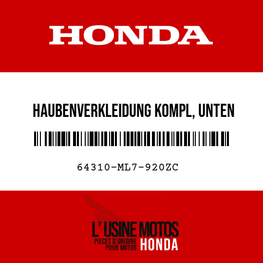 image de 64310-ML7-920ZC HAUBENVERKLEIDUNG KOMPL, UNTEN PB184MU 