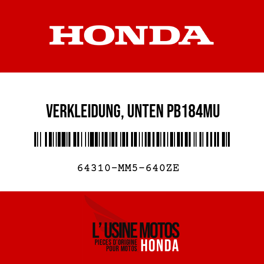 image de 64310-MM5-640ZE VERKLEIDUNG, UNTEN PB184MU
