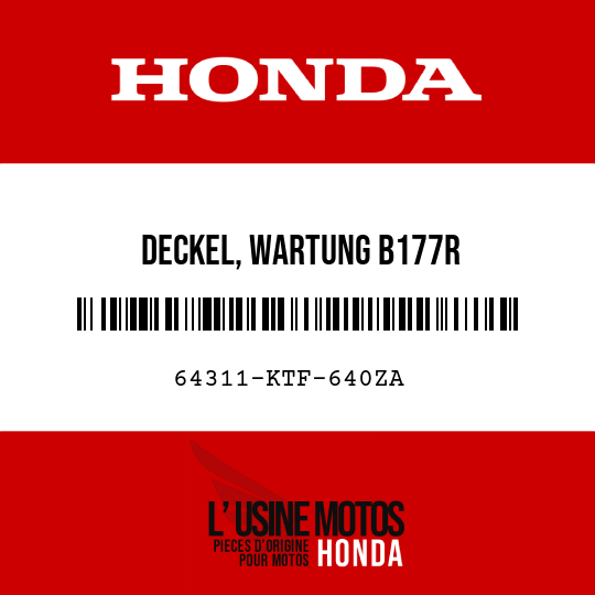 image de 64311-KTF-640ZA DECKEL, WARTUNG B177R 