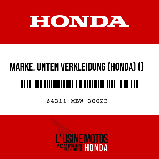 image de 64311-MBW-300ZB MARKE, UNTEN VERKLEIDUNG (HONDA) () TYPE2
