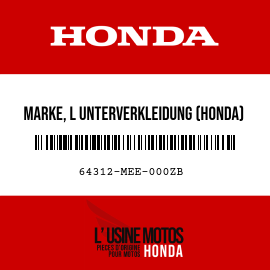 image de 64312-MEE-000ZB MARKE, L UNTERVERKLEIDUNG (HONDA) TYPE2 
