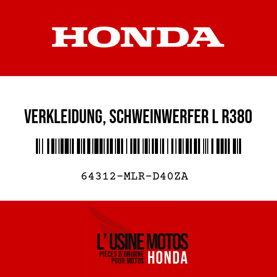 image de 64312-MLR-D40ZA VERKLEIDUNG, SCHWEINWERFER L R380 (R380 GRAND-PRIX-ROT)
