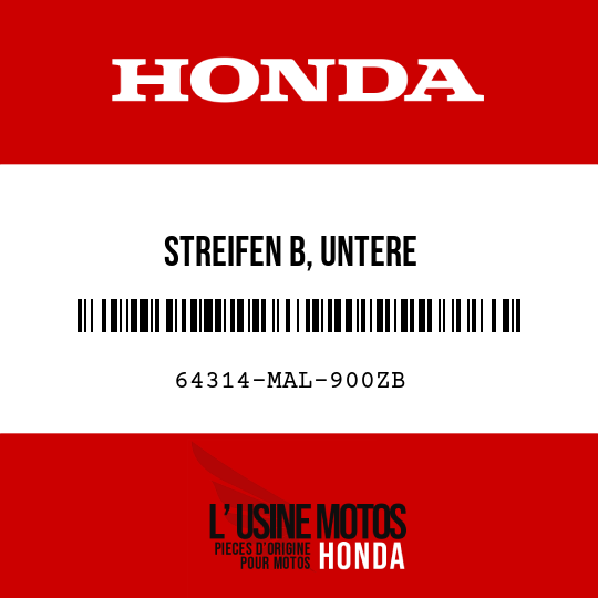 image de 64314-MAL-900ZB STREIFEN B, UNTERE WINDLAUFABDECKUNG, R () TYPE5 