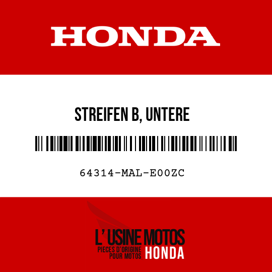 image de 64314-MAL-E00ZC STREIFEN B, UNTERE WINDLAUFABDECKUNG, R () TYPE2