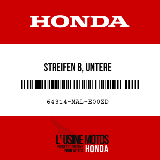 image de 64314-MAL-E00ZD STREIFEN B, UNTERE WINDLAUFABDECKUNG, R () TYPE3
