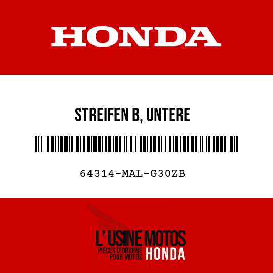 image de 64314-MAL-G30ZB STREIFEN B, UNTERE WINDLAUFABDECKUNG, R () TYPE4