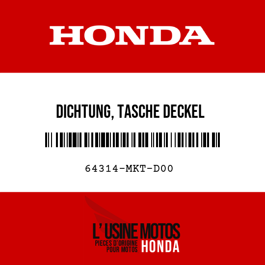 image de 64314-MKT-D00 DICHTUNG, TASCHE DECKEL