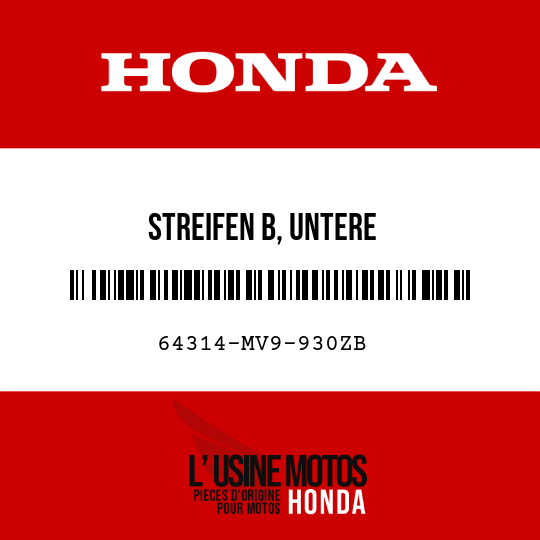 image de 64314-MV9-930ZB STREIFEN B, UNTERE WINDLAUFABDECKUNG, R () TYPE16