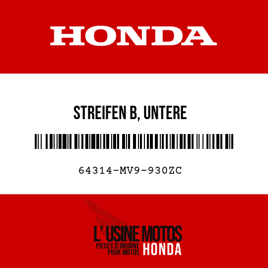 image de 64314-MV9-930ZC STREIFEN B, UNTERE WINDLAUFABDECKUNG, R () TYPE17 