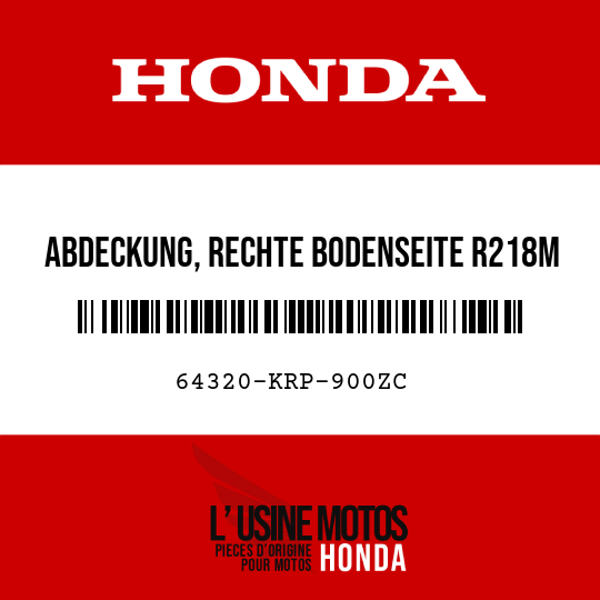 image de 64320-KRP-900ZC ABDECKUNG, RECHTE BODENSEITE R218M 
