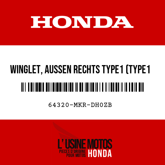 image de 64320-MKR-DH0ZB WINGLET, AUSSEN RECHTS TYPE1 (TYPE1 )