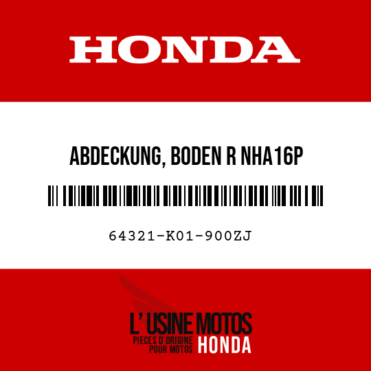 image de 64321-K01-900ZJ ABDECKUNG, BODEN R NHA16P