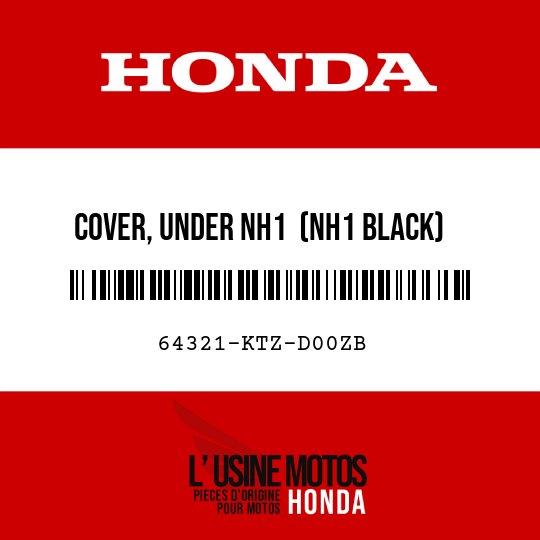 image de 64321-KTZ-D00ZB COVER, UNDER NH1  (NH1 BLACK)