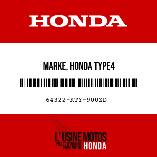 image de 64322-KTY-900ZD MARKE, HONDA TYPE4