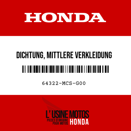 image de 64322-MCS-G00 DICHTUNG, MITTLERE VERKLEIDUNG