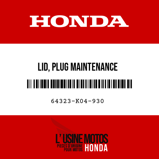 image de 64323-K04-930 LID, PLUG MAINTENANCE