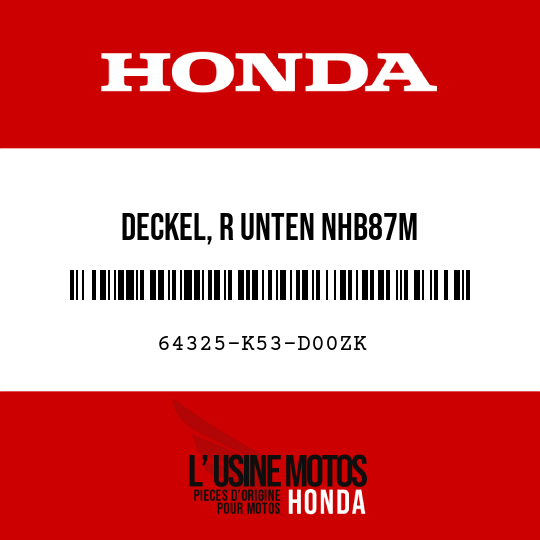 image de 64325-K53-D00ZK DECKEL, R UNTEN NHB87M