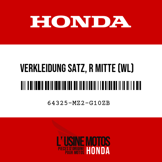 image de 64325-MZ2-G10ZB VERKLEIDUNG SATZ, R MITTE (WL) TYPE27 
