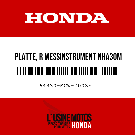 image de 64330-MCW-D00ZF PLATTE, R MESSINSTRUMENT NHA30M 