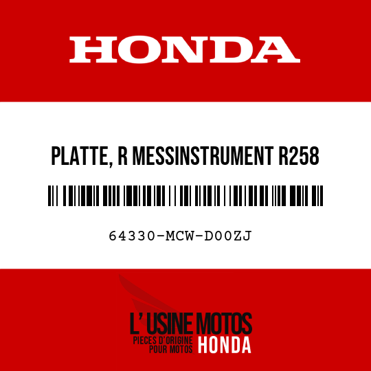 image de 64330-MCW-D00ZJ PLATTE, R MESSINSTRUMENT R258 