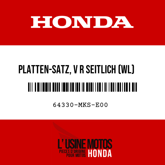 image de 64330-MKS-E00 PLATTEN-SATZ, V R SEITLICH (WL)