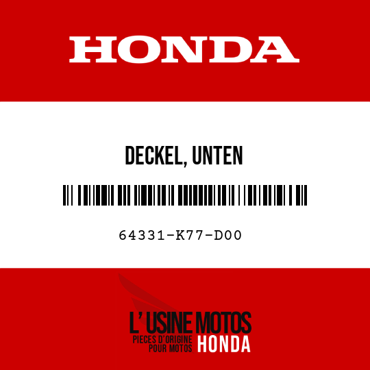 image de 64331-K77-D00 DECKEL, UNTEN
