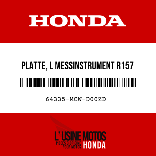 image de 64335-MCW-D00ZD PLATTE, L MESSINSTRUMENT R157 