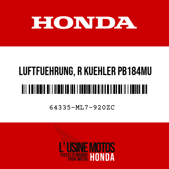 image de 64335-ML7-920ZC LUFTFUEHRUNG, R KUEHLER PB184MU 