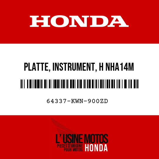 image de 64337-KWN-900ZD PLATTE, INSTRUMENT, H NHA14M