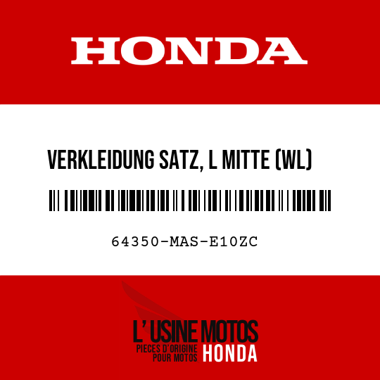 image de 64350-MAS-E10ZC VERKLEIDUNG SATZ, L MITTE (WL) TYPE3 