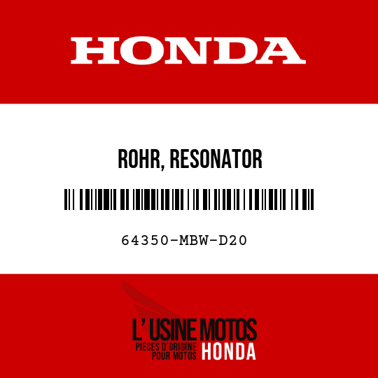 image de 64350-MBW-D20 ROHR, RESONATOR