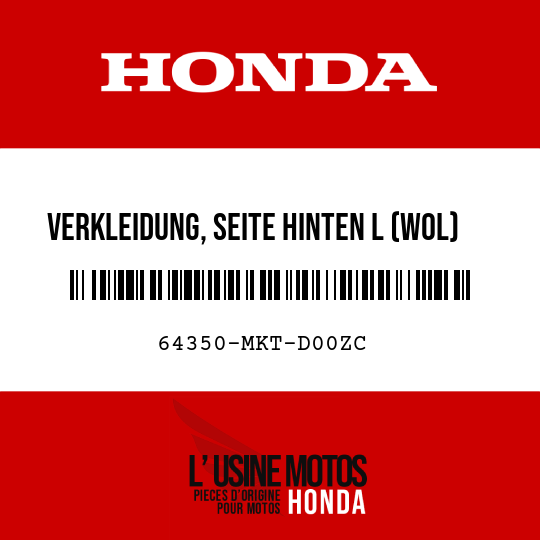 image de 64350-MKT-D00ZC VERKLEIDUNG, SEITE HINTEN L (WOL) NHC08M (NHC08M BETA SILBERMETALLIC MATT)