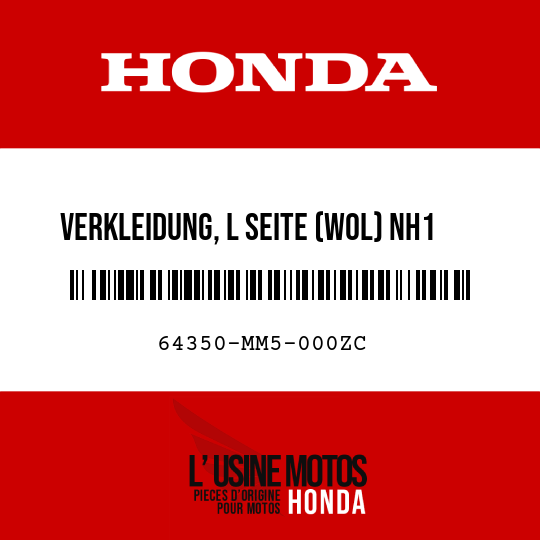 image de 64350-MM5-000ZC VERKLEIDUNG, L SEITE (WOL) NH1  (NH1 SCHWARZ)
