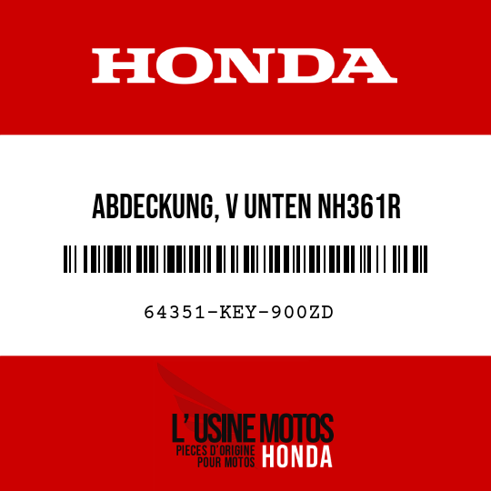 image de 64351-KEY-900ZD ABDECKUNG, V UNTEN NH361R 