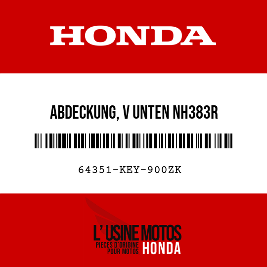 image de 64351-KEY-900ZK ABDECKUNG, V UNTEN NH383R 