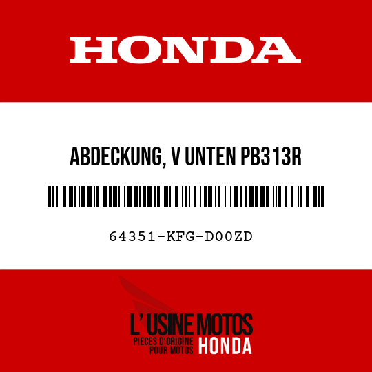 image de 64351-KFG-D00ZD ABDECKUNG, V UNTEN PB313R 
