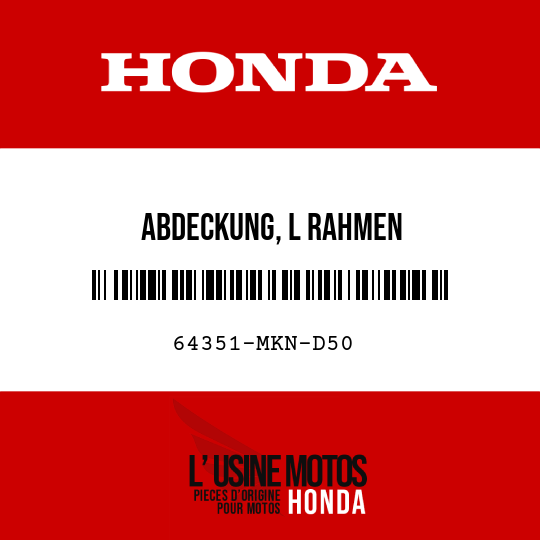 image de 64351-MKN-D50 ABDECKUNG, L RAHMEN