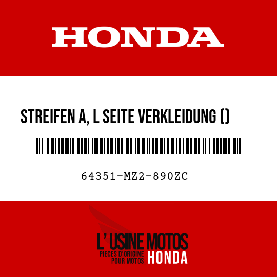 image de 64351-MZ2-890ZC STREIFEN A, L SEITE VERKLEIDUNG () TYPE18 