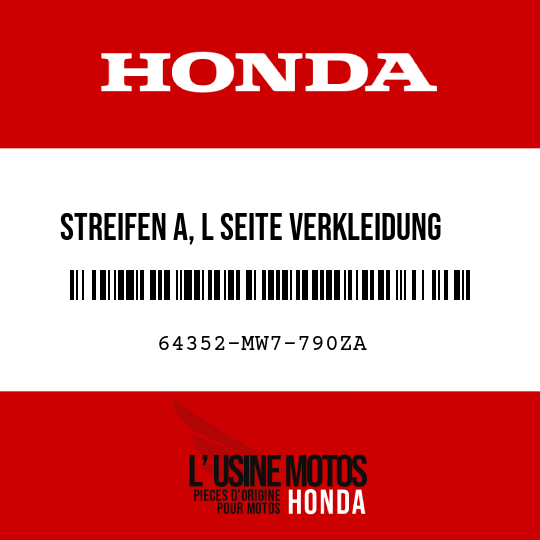 image de 64352-MW7-790ZA STREIFEN A, L SEITE VERKLEIDUNG TYPE10 