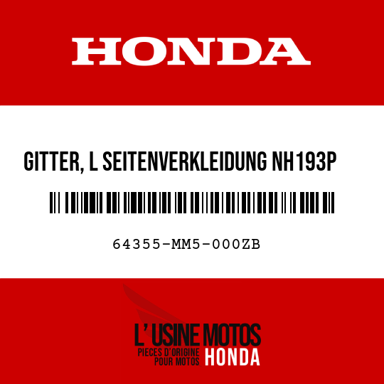 image de 64355-MM5-000ZB GITTER, L SEITENVERKLEIDUNG NH193P  (NH193P PERL-KRISTALLWEISS)