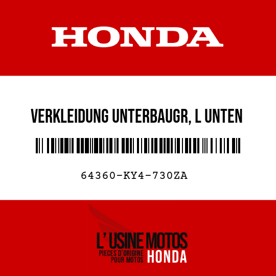 image de 64360-KY4-730ZA VERKLEIDUNG UNTERBAUGR, L UNTEN (WL) NH250/R134/ 