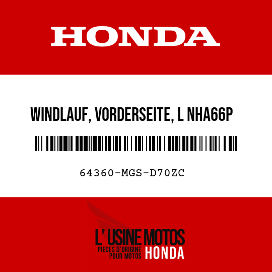image de 64360-MGS-D70ZC WINDLAUF, VORDERSEITE, L NHA66P