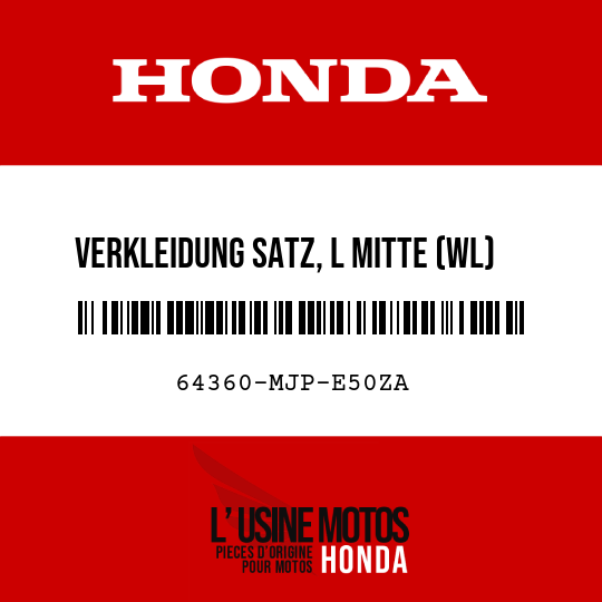 image de 64360-MJP-E50ZA VERKLEIDUNG SATZ, L MITTE (WL) TYPE1