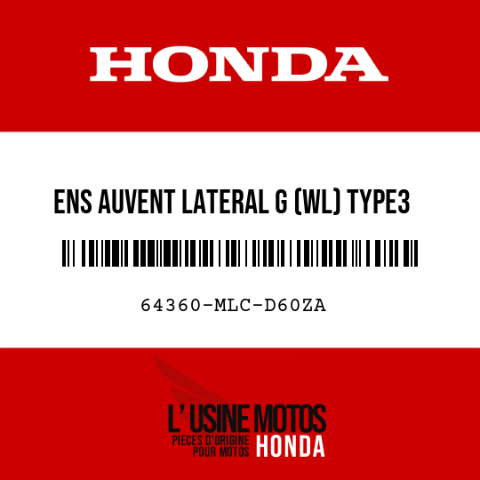 image de 64360-MLC-D60ZA ENS AUVENT LATERAL G (WL) TYPE3