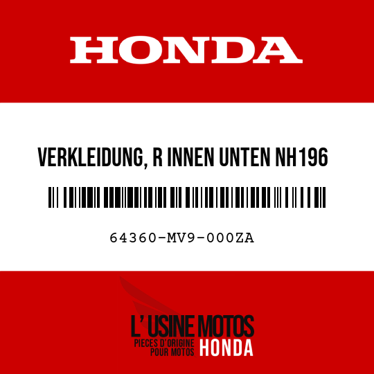 image de 64360-MV9-000ZA VERKLEIDUNG, R INNEN UNTEN NH196 