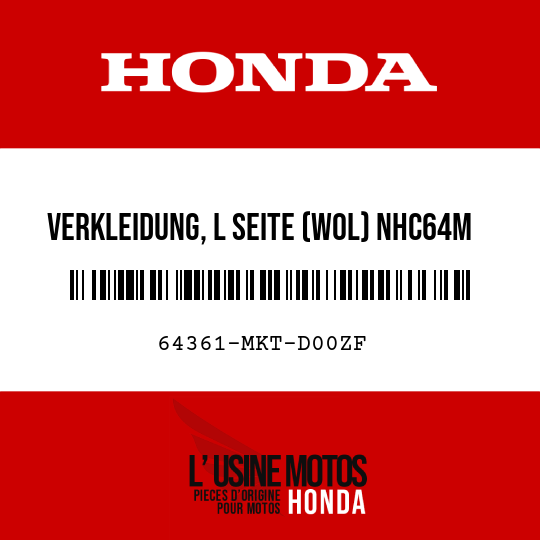 image de 64361-MKT-D00ZF VERKLEIDUNG, L SEITE (WOL) NHC64M (NHC64M MATT IRIDIUMGRAU METALLIC)